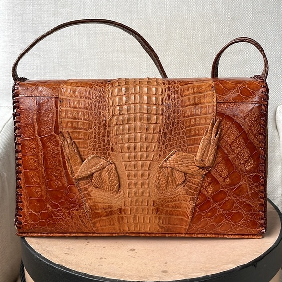 Vintage 1960’s baby alligator handbag EVC - Picture 7 of 13
